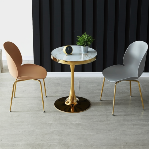 Bàn Cafe Tulip chân trụ mạ vàng BCF18