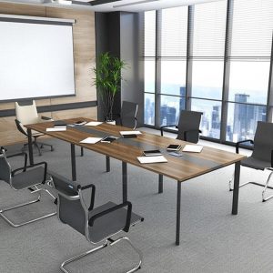 Bàn họp chân sắt Oval 3m6 BH6736-D