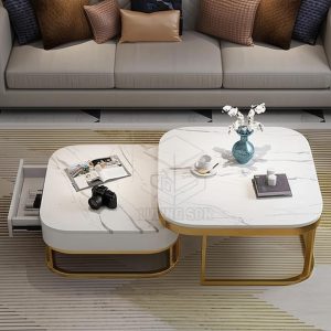 Bàn sofa đôi mặt đá BT34