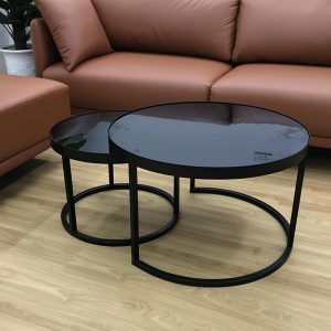 Bàn trà bàn sofa đôi mặt kính – BT27